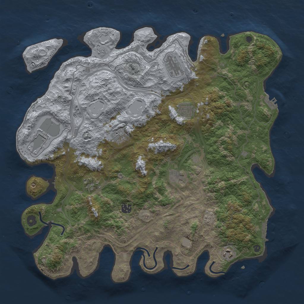 Rust Map: Procedural Map, Size: 4250, Seed: 121433270, 18 Monuments