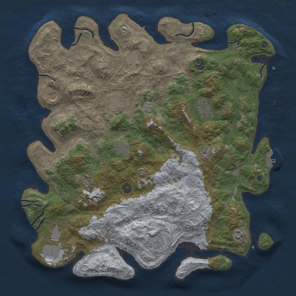 Rust Map: Procedural Map, Size: 4500, Seed: 1633342688, 20 Monuments