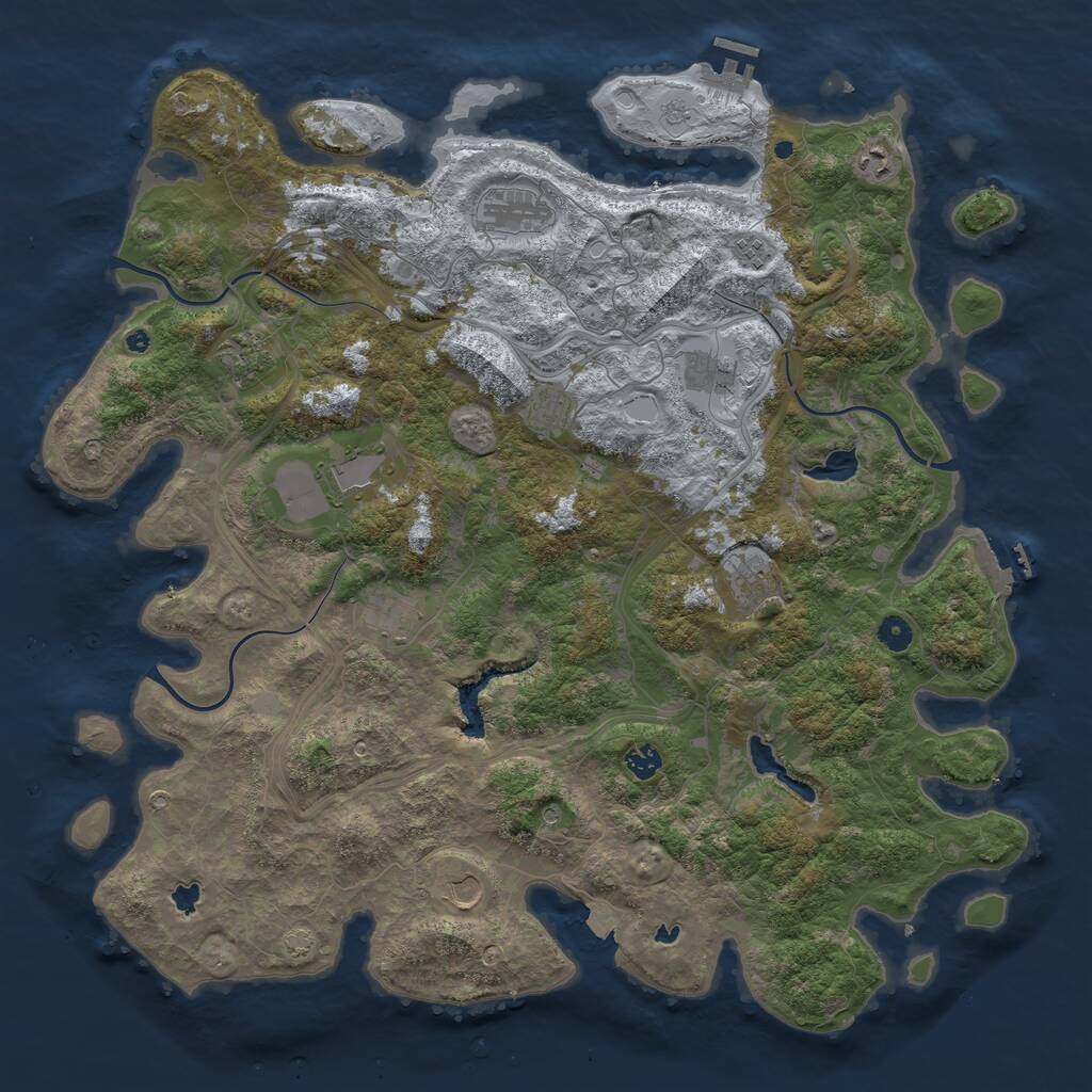 Rust Map: Procedural Map, Size: 4800, Seed: 1968944185, 17 Monuments