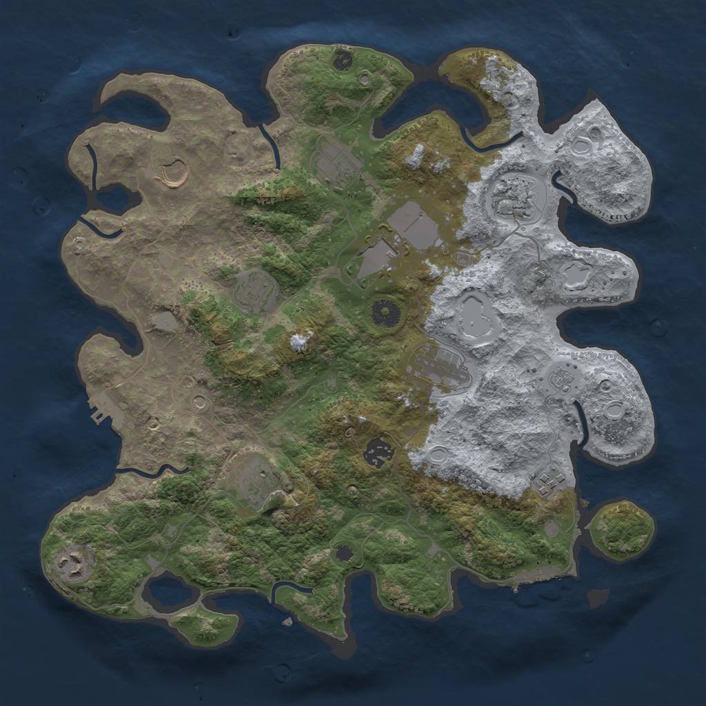 Rust Map: Procedural Map, Size: 3700, Seed: 65487322, 19 Monuments