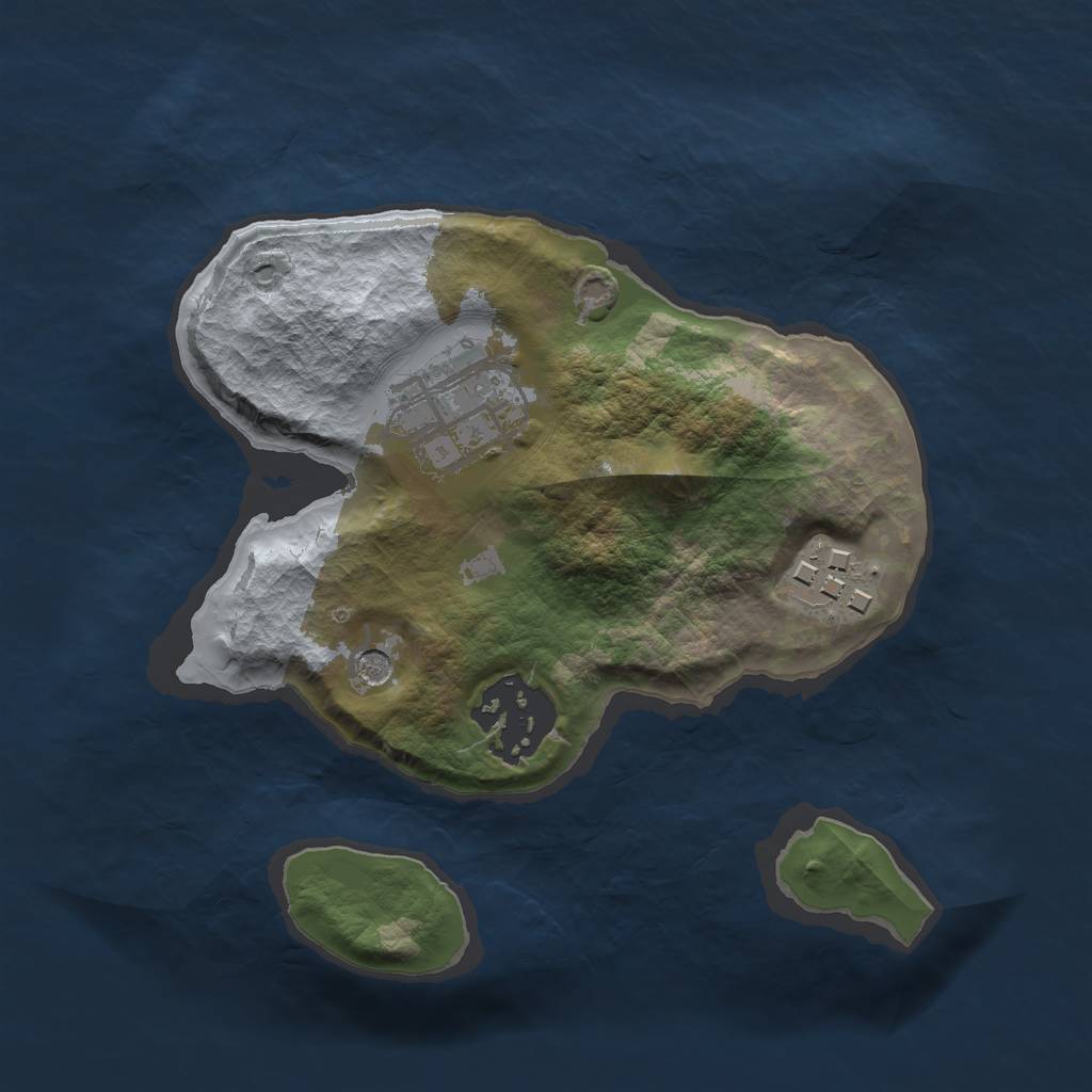 Rust Map: Barren, Size: 2000, Seed: 520, 6 Monuments