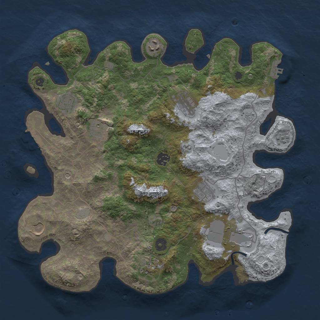 Rust Map: Procedural Map, Size: 3751, Seed: 60827, 19 Monuments