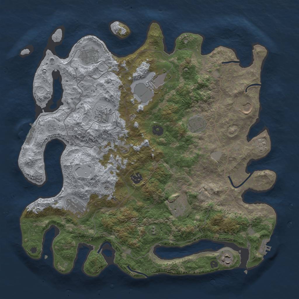 Rust Map: Procedural Map, Size: 4000, Seed: 325699793, 19 Monuments