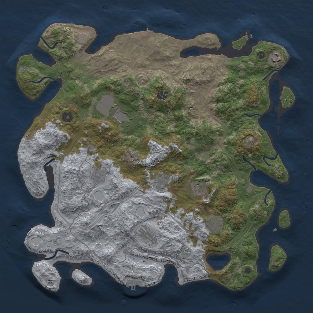 Rust Map: Procedural Map, Size: 4250, Seed: 1739116551, 18 Monuments