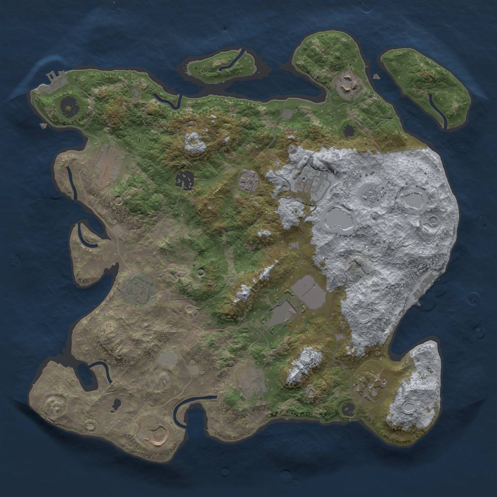 Rust Map: Procedural Map, Size: 3750, Seed: 23792941, 19 Monuments