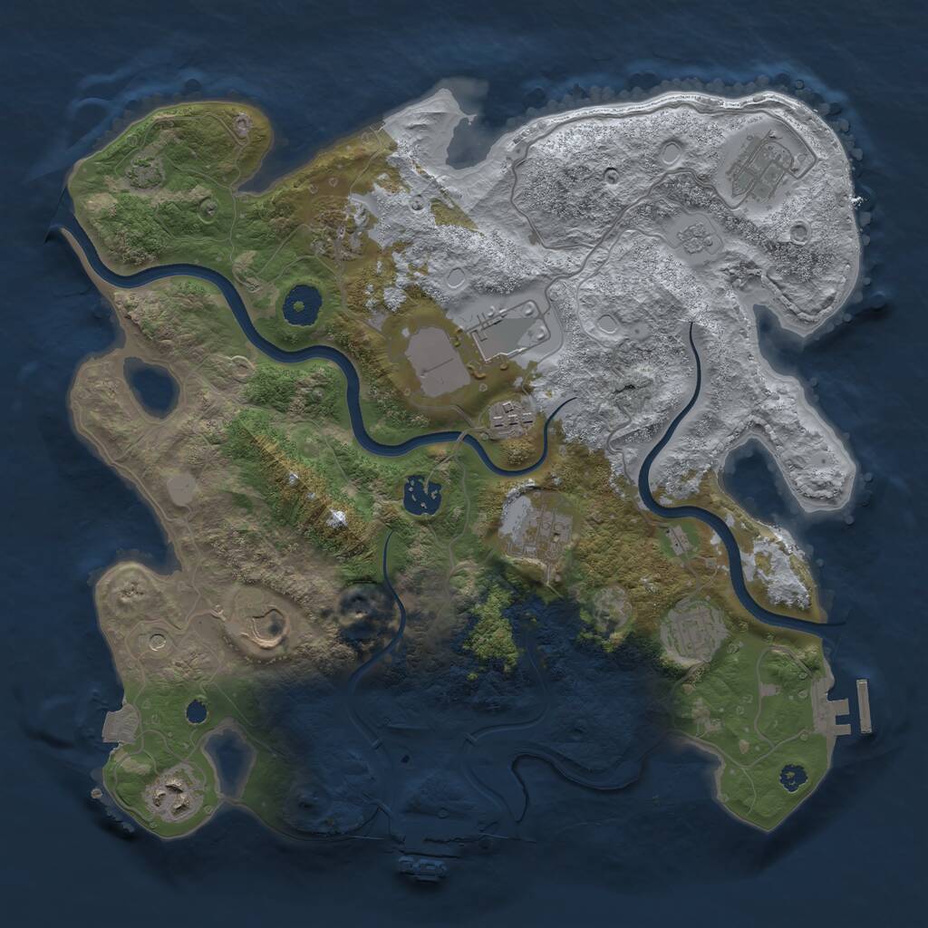 Rust Map: Procedural Map, Size: 3500, Seed: 85533363, 15 Monuments