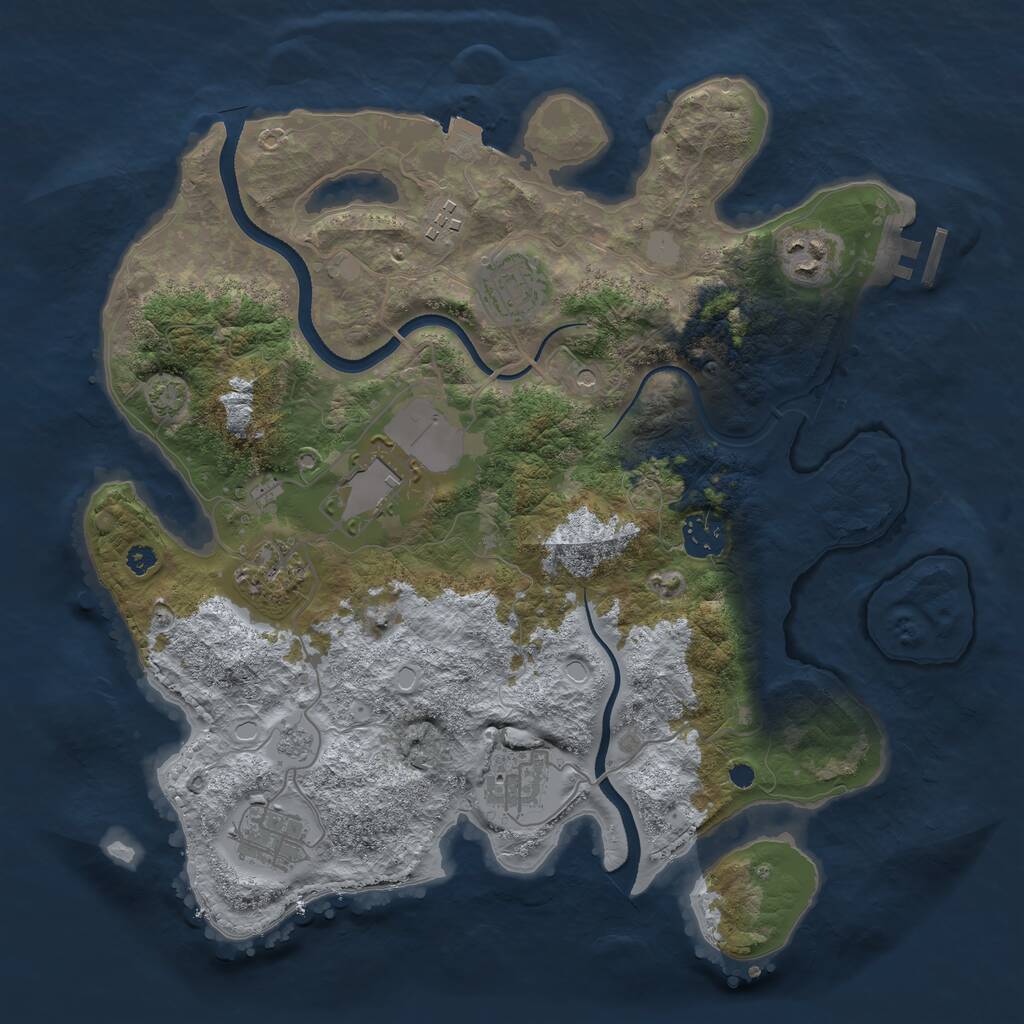 Rust Map: Procedural Map, Size: 3500, Seed: 97523211, 13 Monuments