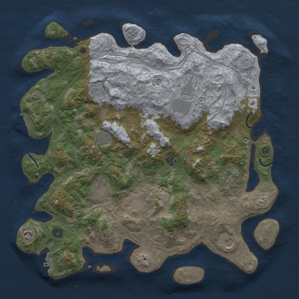Rust Map: Procedural Map, Size: 4250, Seed: 3672615, 19 Monuments