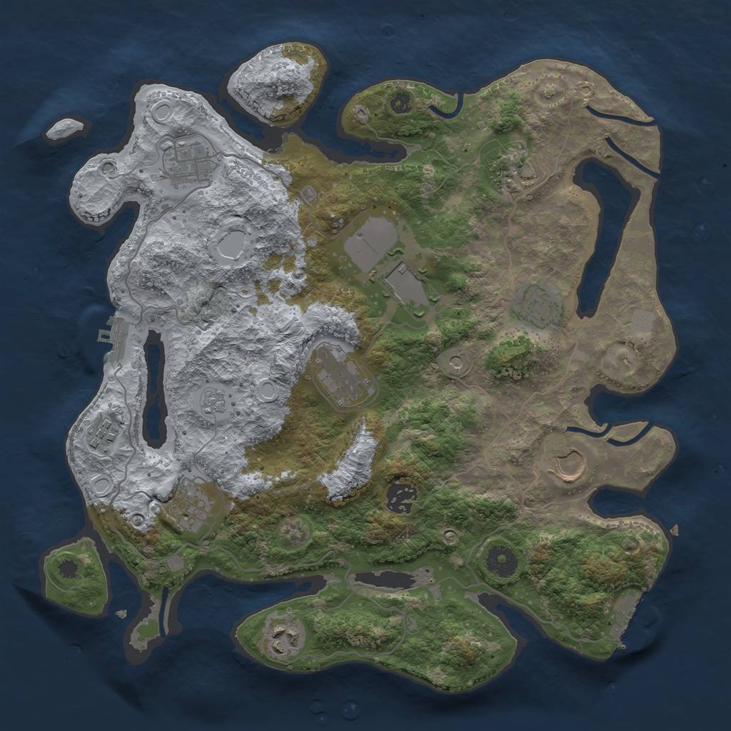 Rust Map: Procedural Map, Size: 3500, Seed: 487797897, 17 Monuments