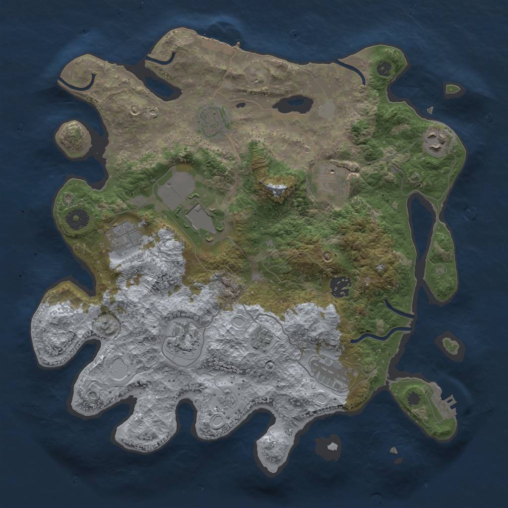 Rust Map: Procedural Map, Size: 3500, Seed: 14849533, 17 Monuments
