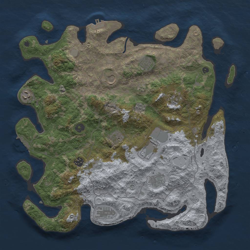 Rust Map: Procedural Map, Size: 4000, Seed: 92582162, 19 Monuments