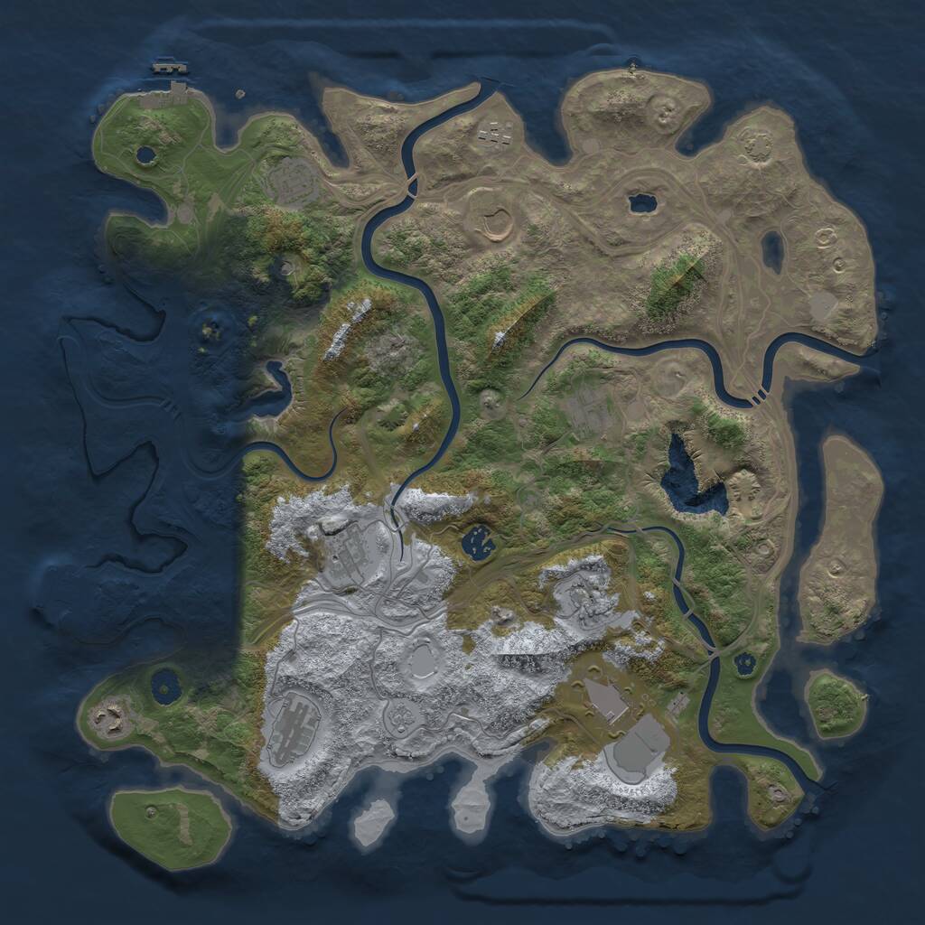 Rust Map: Procedural Map, Size: 4250, Seed: 272864064, 16 Monuments