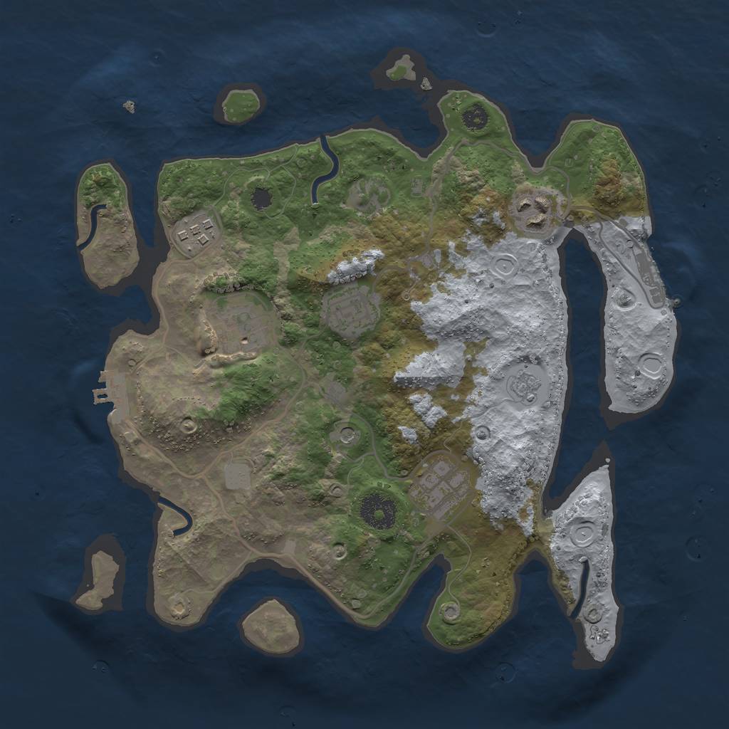 Rust Map: Procedural Map, Size: 3000, Seed: 1247939900, 14 Monuments