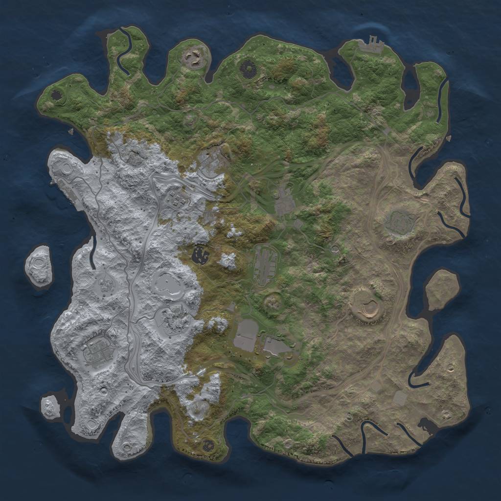 Rust Map: Procedural Map, Size: 4250, Seed: 159965002, 20 Monuments