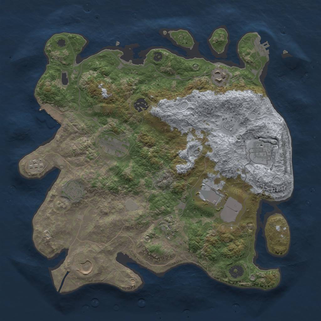 Rust Map: Procedural Map, Size: 3500, Seed: 563642067, 18 Monuments