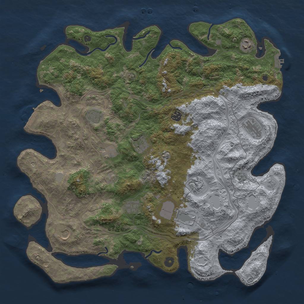 Rust Map: Procedural Map, Size: 4500, Seed: 28001667, 20 Monuments