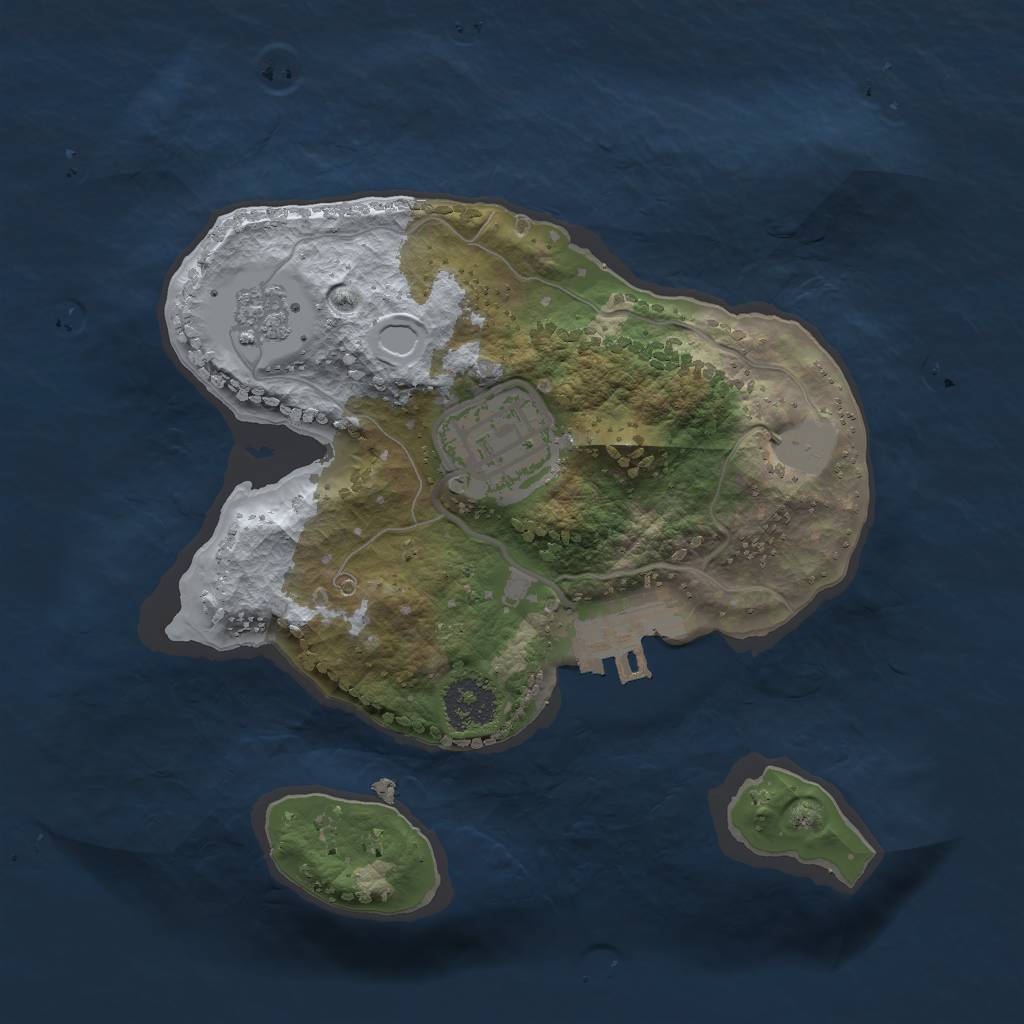 Rust Map: Procedural Map, Size: 2000, Seed: 520, 8 Monuments
