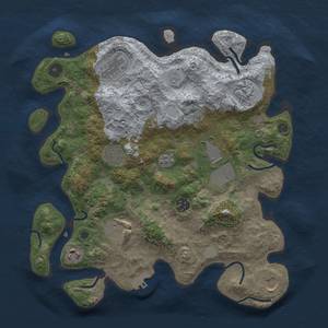 Thumbnail Rust Map: Procedural Map, Size: 3500, Seed: 666666, 17 Monuments