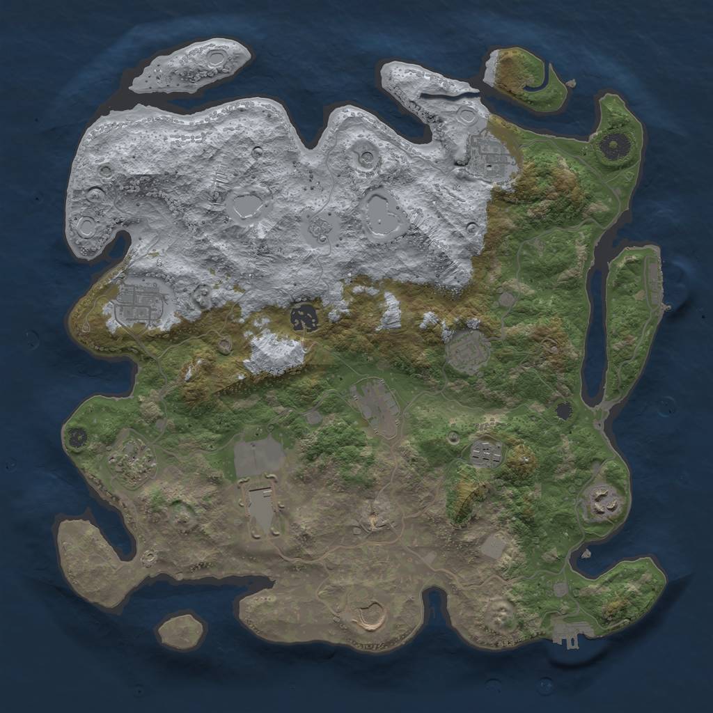 Rust Map: Procedural Map, Size: 3750, Seed: 134133, 19 Monuments