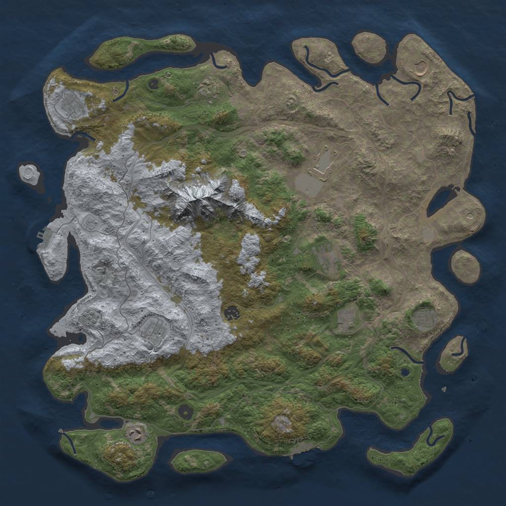 Rust Map: Procedural Map, Size: 5000, Seed: 2376, 20 Monuments