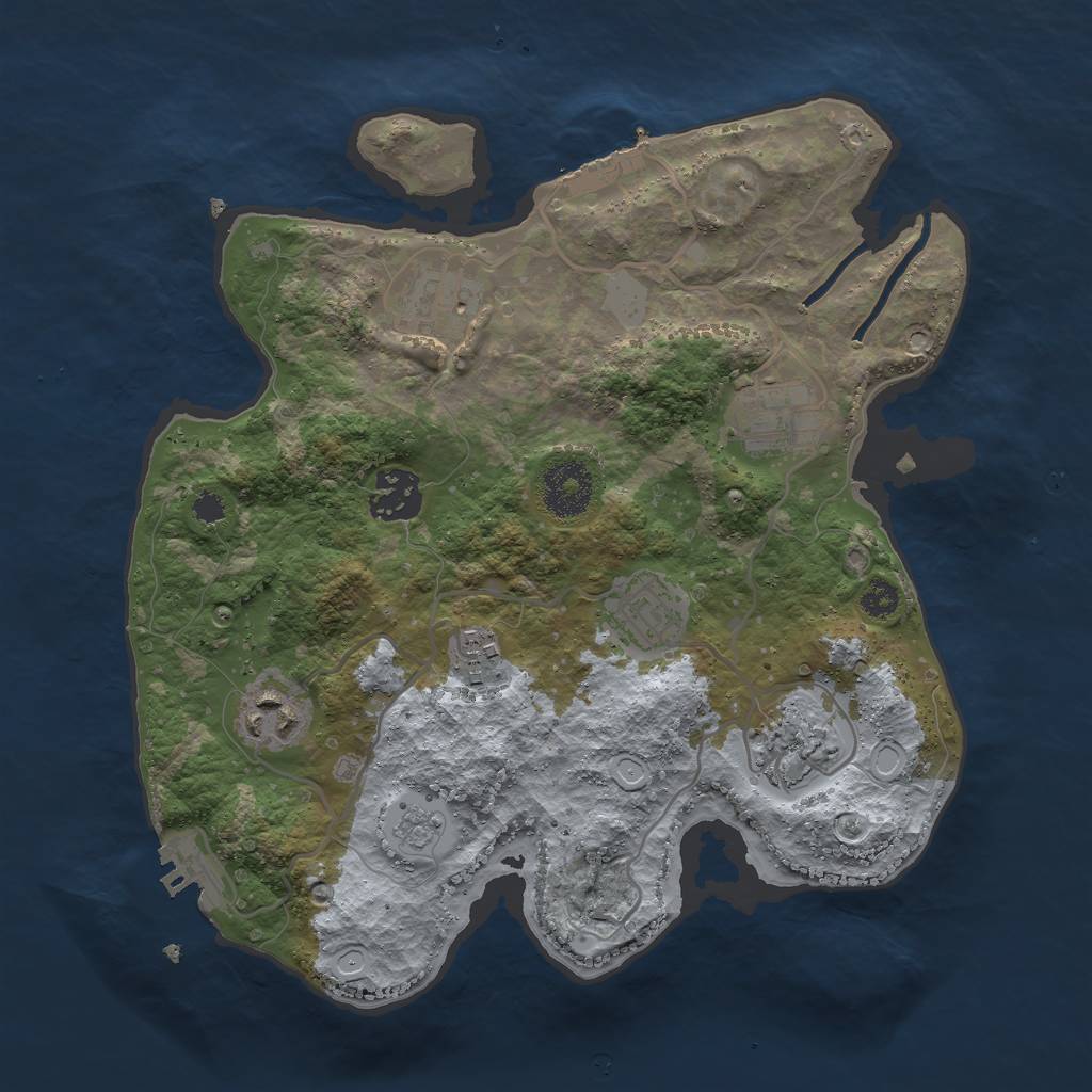 Rust Map: Procedural Map, Size: 3000, Seed: 725994322, 15 Monuments