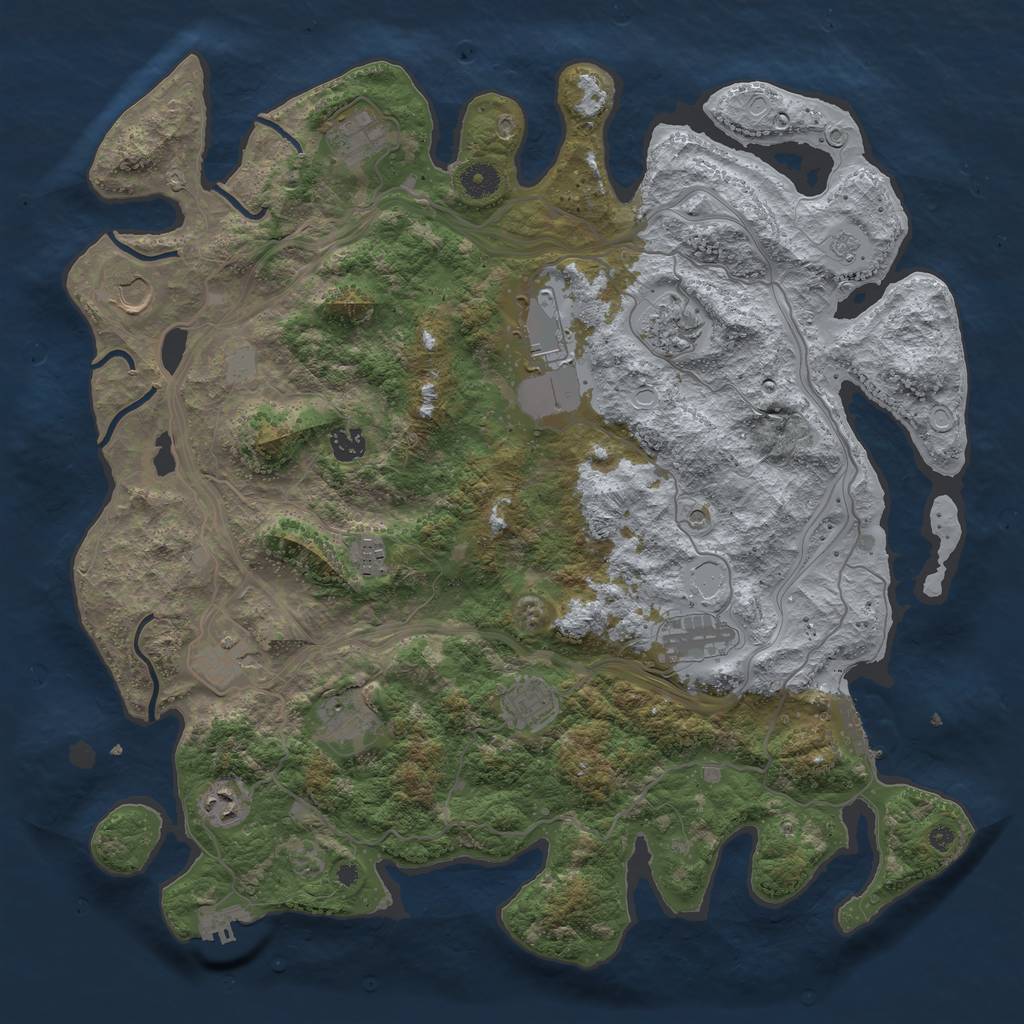 Rust Map: Procedural Map, Size: 4250, Seed: 27977850, 20 Monuments