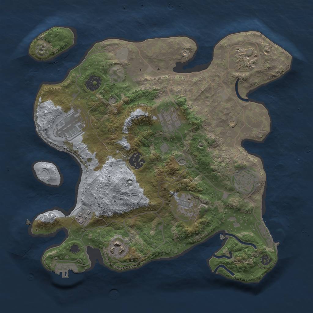 Rust Map: Procedural Map, Size: 3000, Seed: 2006217883, 16 Monuments