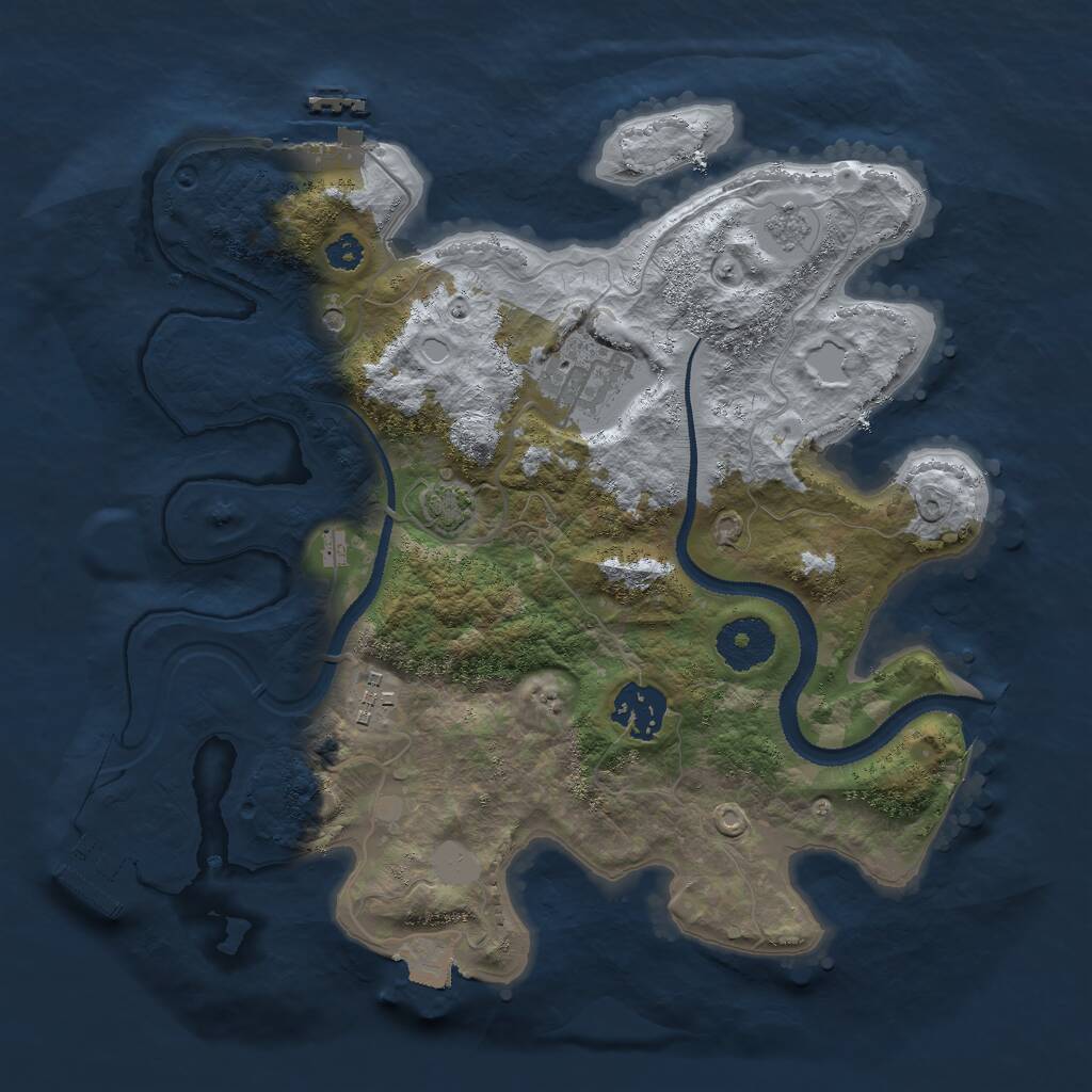 Rust Map: Procedural Map, Size: 3000, Seed: 1220024856, 9 Monuments