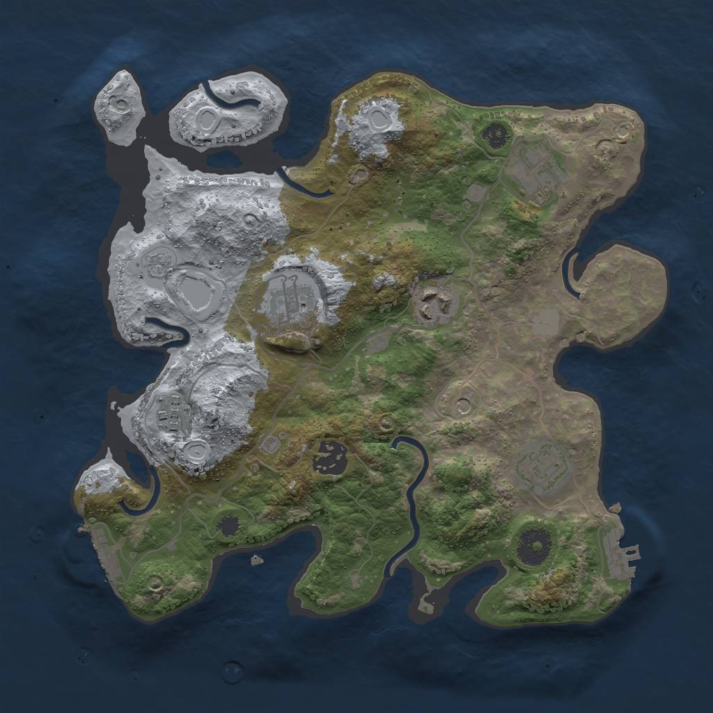 Rust Map: Procedural Map, Size: 3000, Seed: 300167865, 15 Monuments