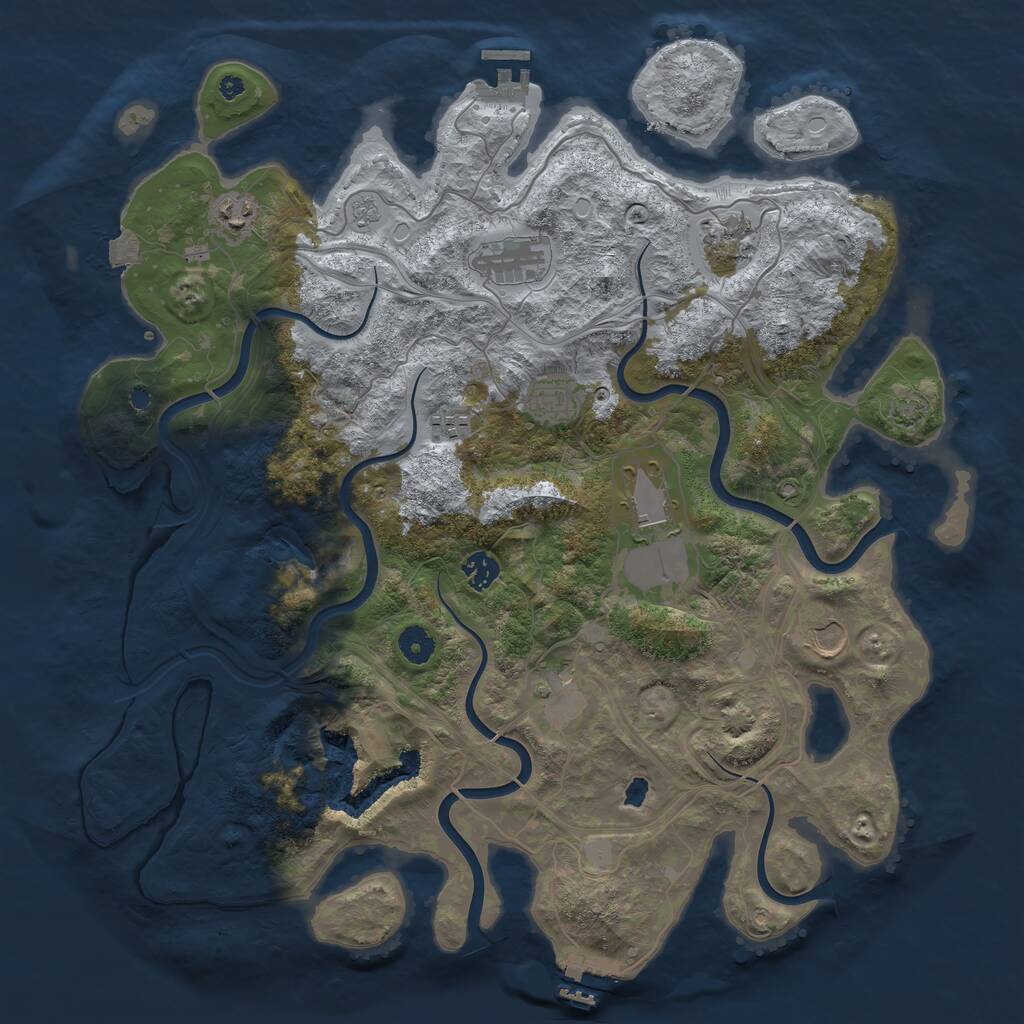 Rust Map: Procedural Map, Size: 4250, Seed: 1669, 14 Monuments