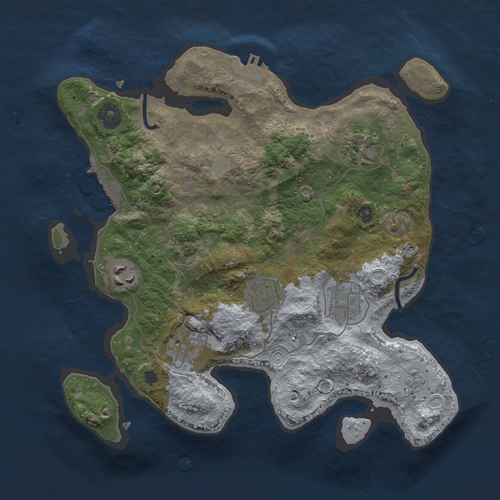 Rust Map: Procedural Map, Size: 3000, Seed: 98332, 13 Monuments