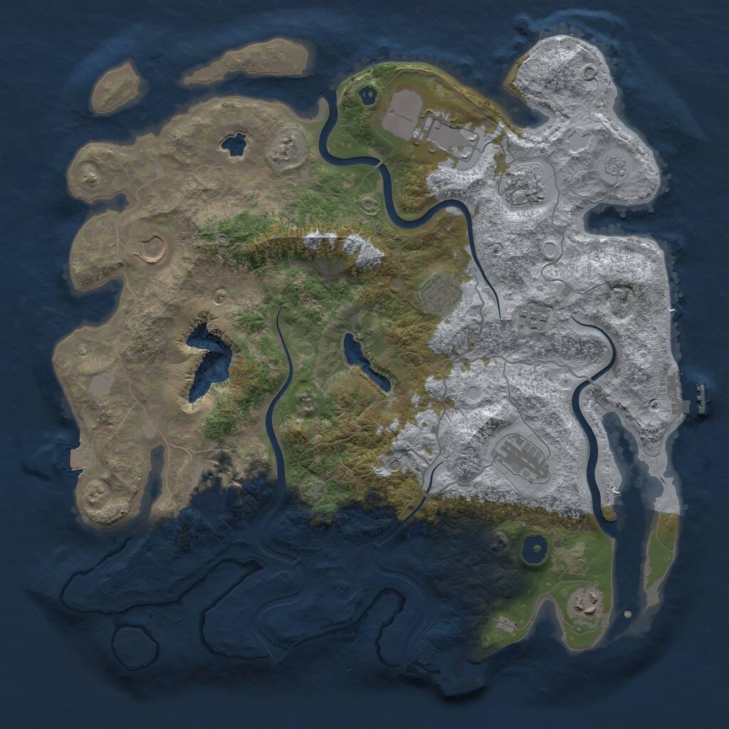 Rust Map: Procedural Map, Size: 4000, Seed: 193567488, 14 Monuments