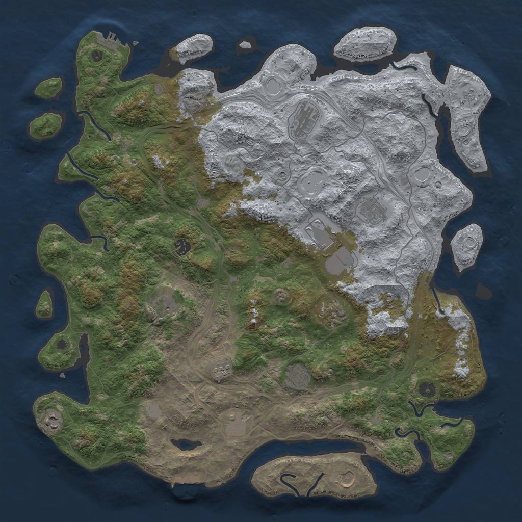 Rust Map: Procedural Map, Size: 4746, Seed: 64980503, 20 Monuments