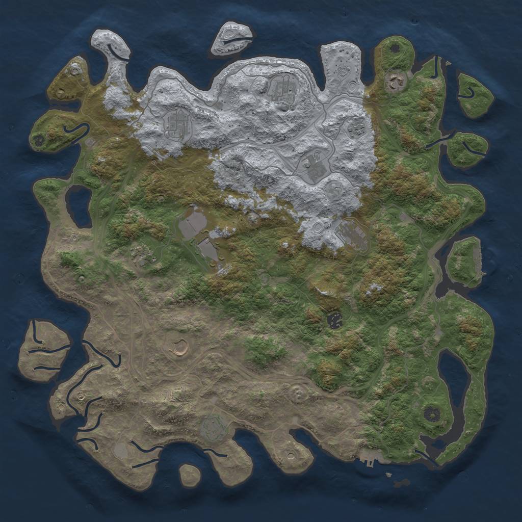 Rust Map: Procedural Map, Size: 4800, Seed: 970679848, 20 Monuments