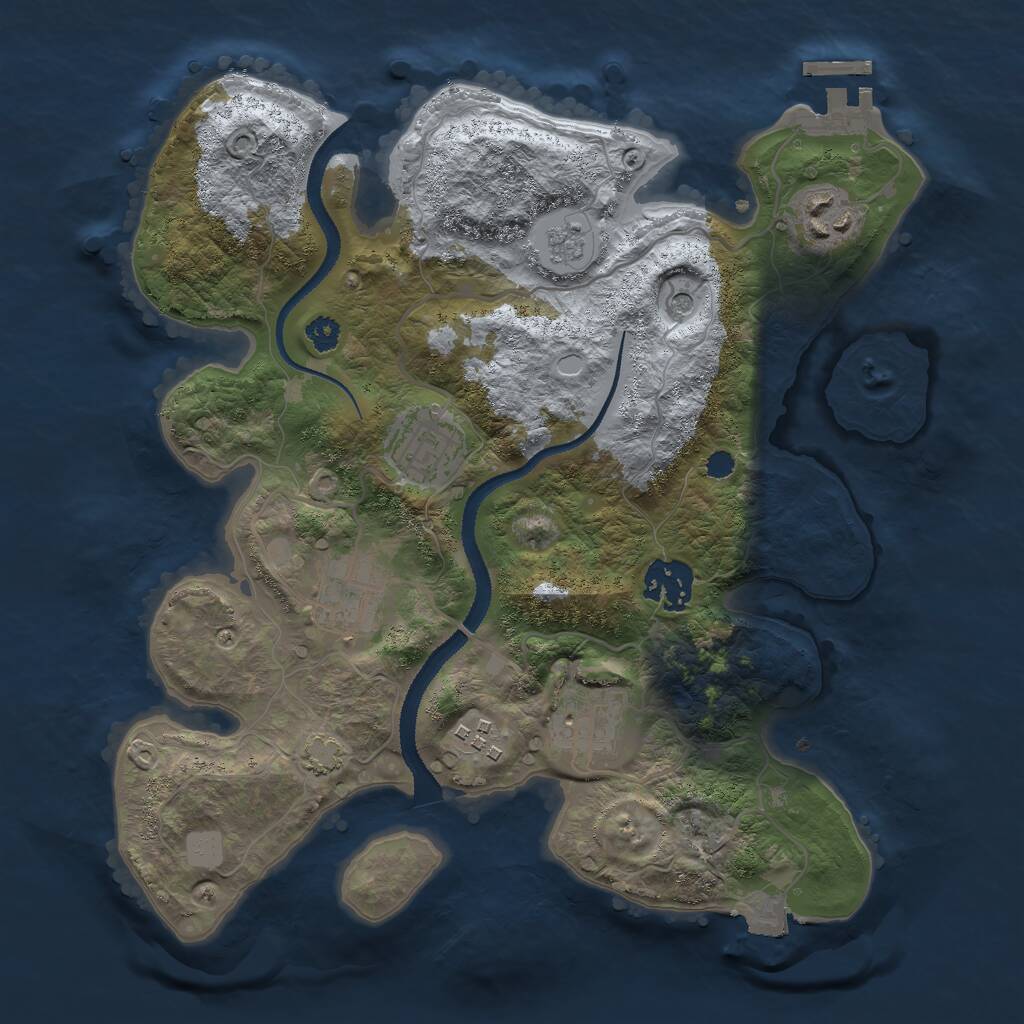 Rust Map: Procedural Map, Size: 3000, Seed: 1644400778, 11 Monuments