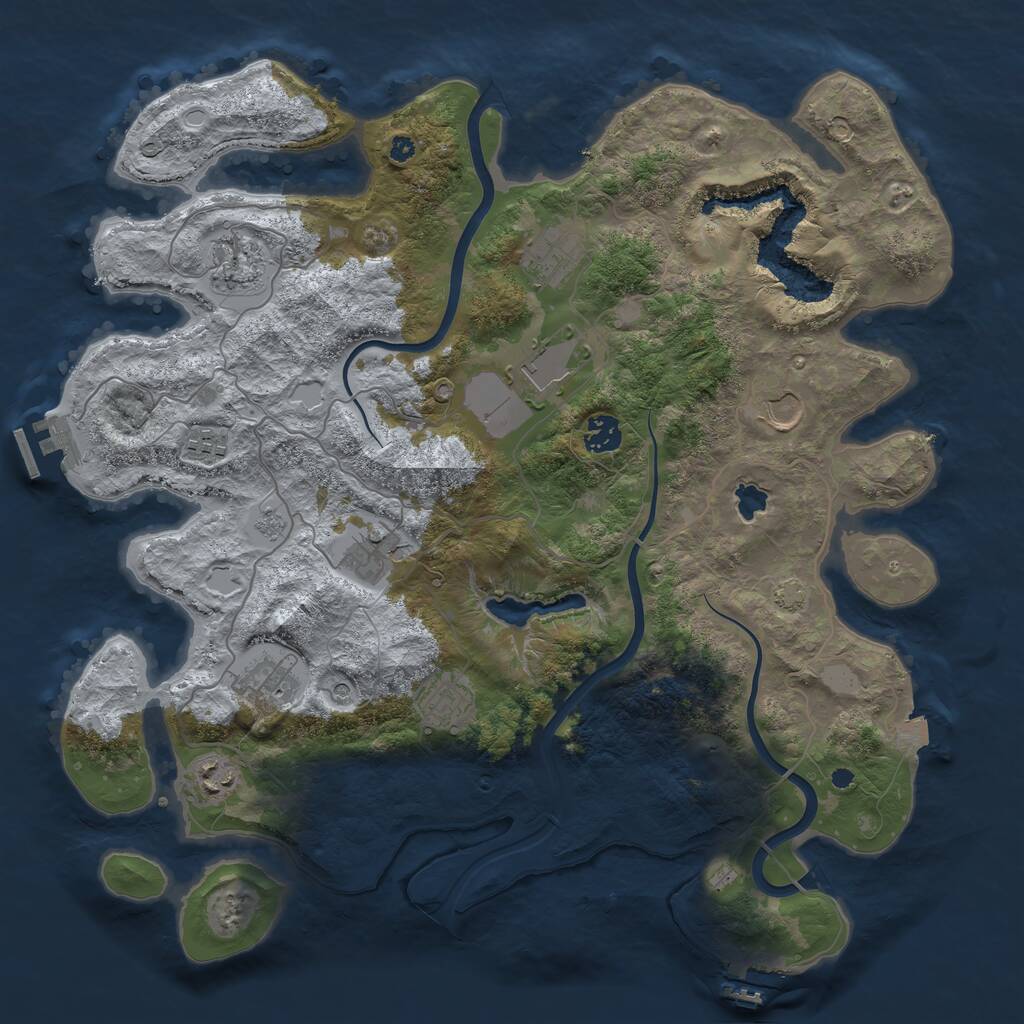 Rust Map: Procedural Map, Size: 4000, Seed: 58981916, 16 Monuments