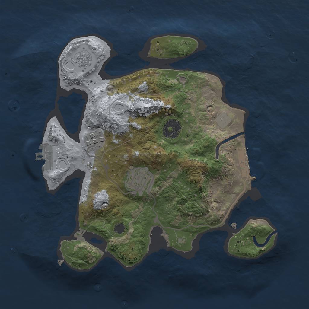 Rust Map: Procedural Map, Size: 2500, Seed: 1337148869, 10 Monuments