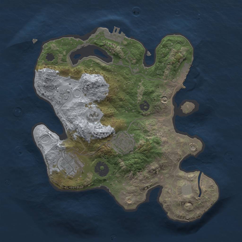 Rust Map: Procedural Map, Size: 2500, Seed: 712146, 10 Monuments