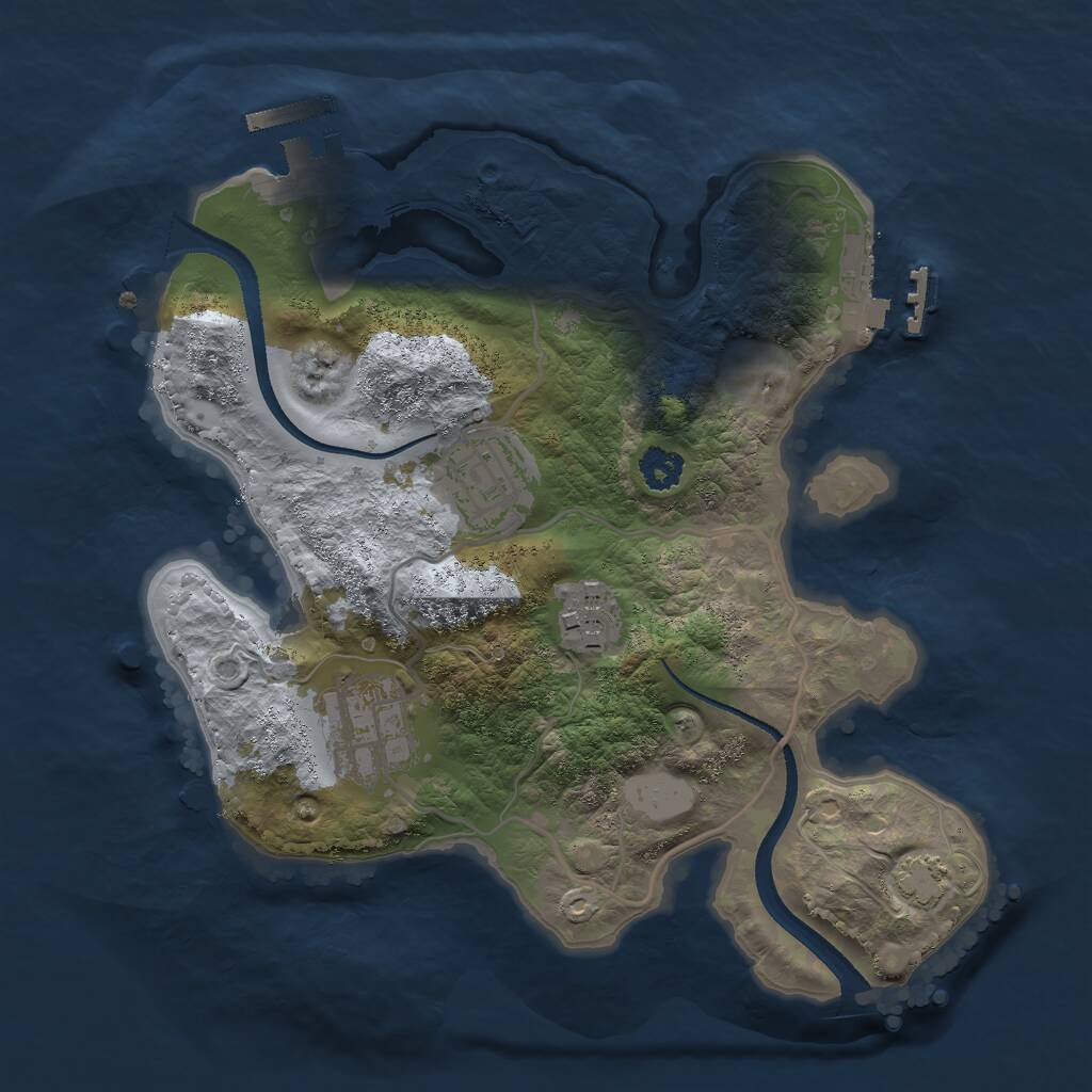 Rust Map: Procedural Map, Size: 2500, Seed: 712146, 7 Monuments