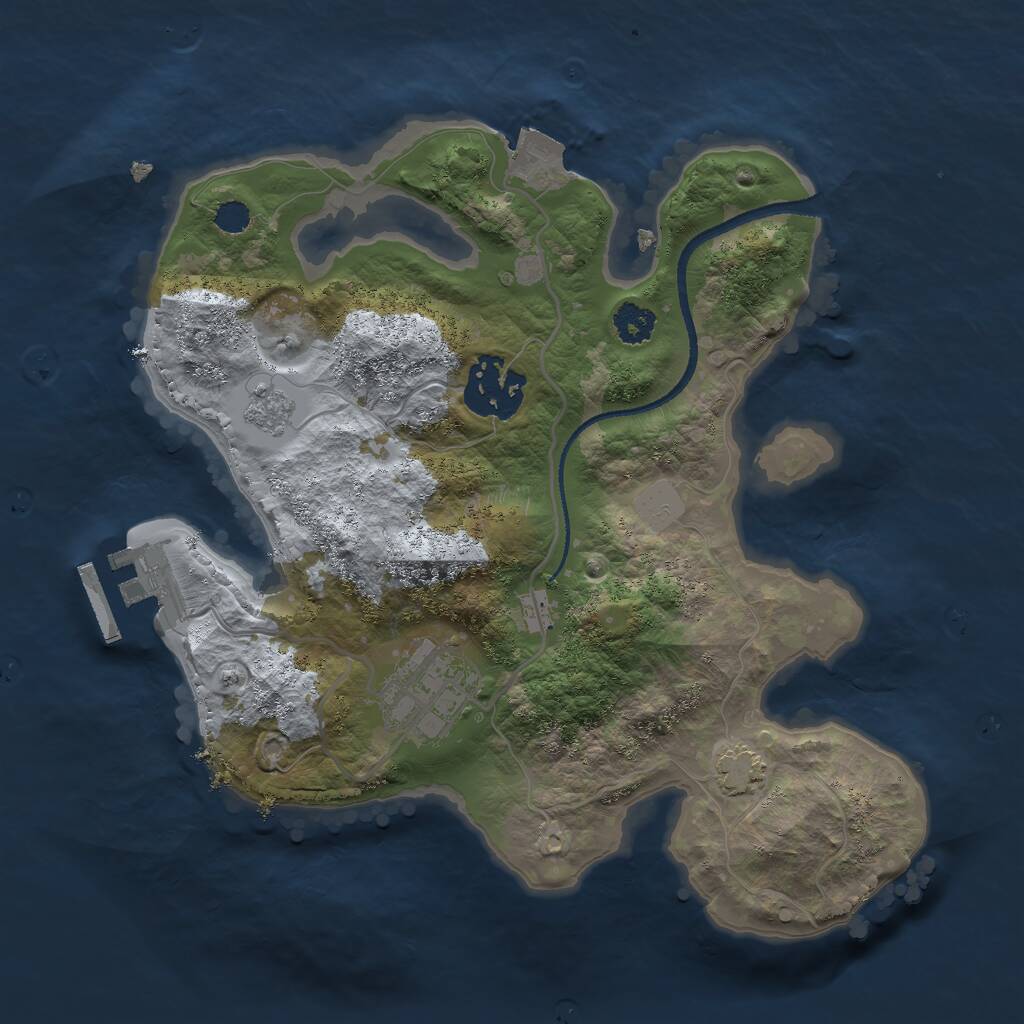 Rust Map: Procedural Map, Size: 2500, Seed: 712146, 6 Monuments