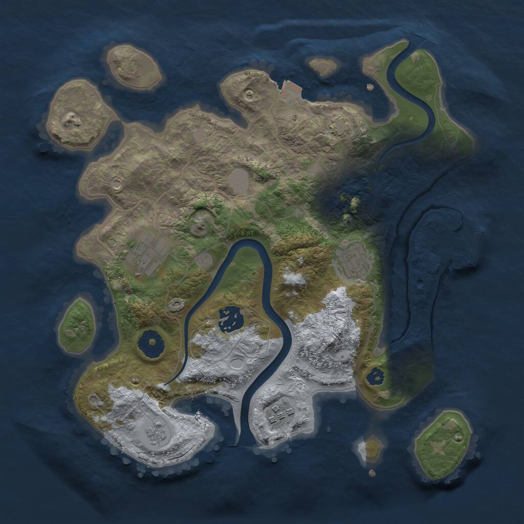 Rust Map: Procedural Map, Size: 3000, Seed: 8496, 8 Monuments