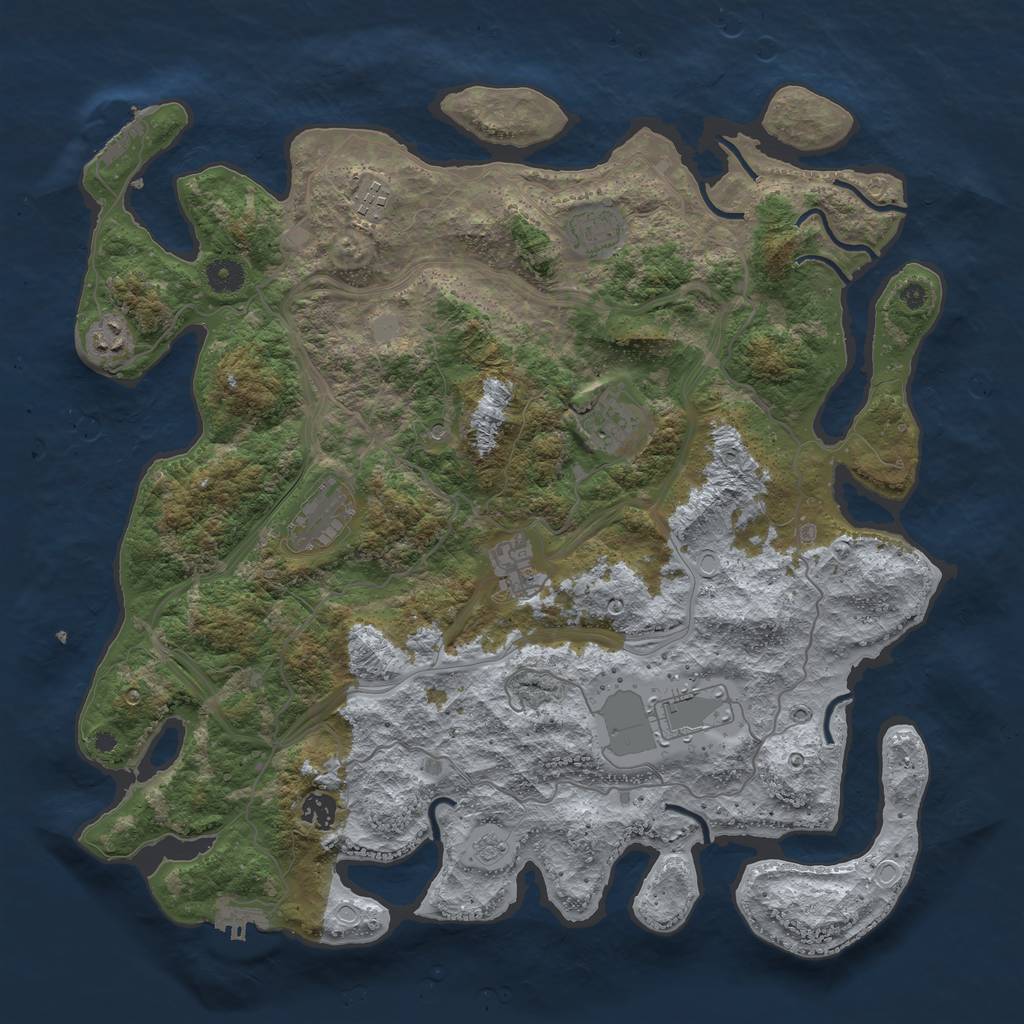 Rust Map: Procedural Map, Size: 4250, Seed: 911119, 17 Monuments