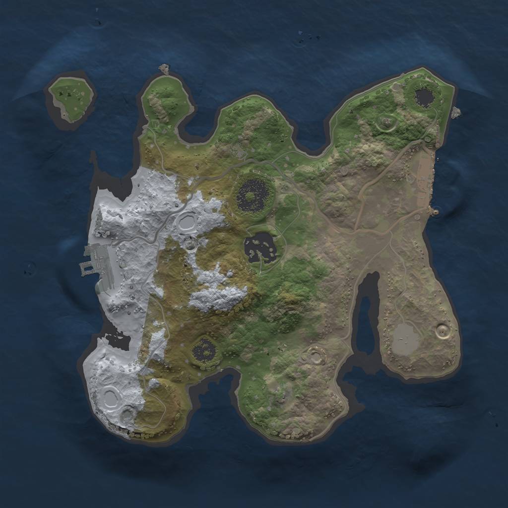 Rust Map: Procedural Map, Size: 2300, Seed: 852102942, 8 Monuments