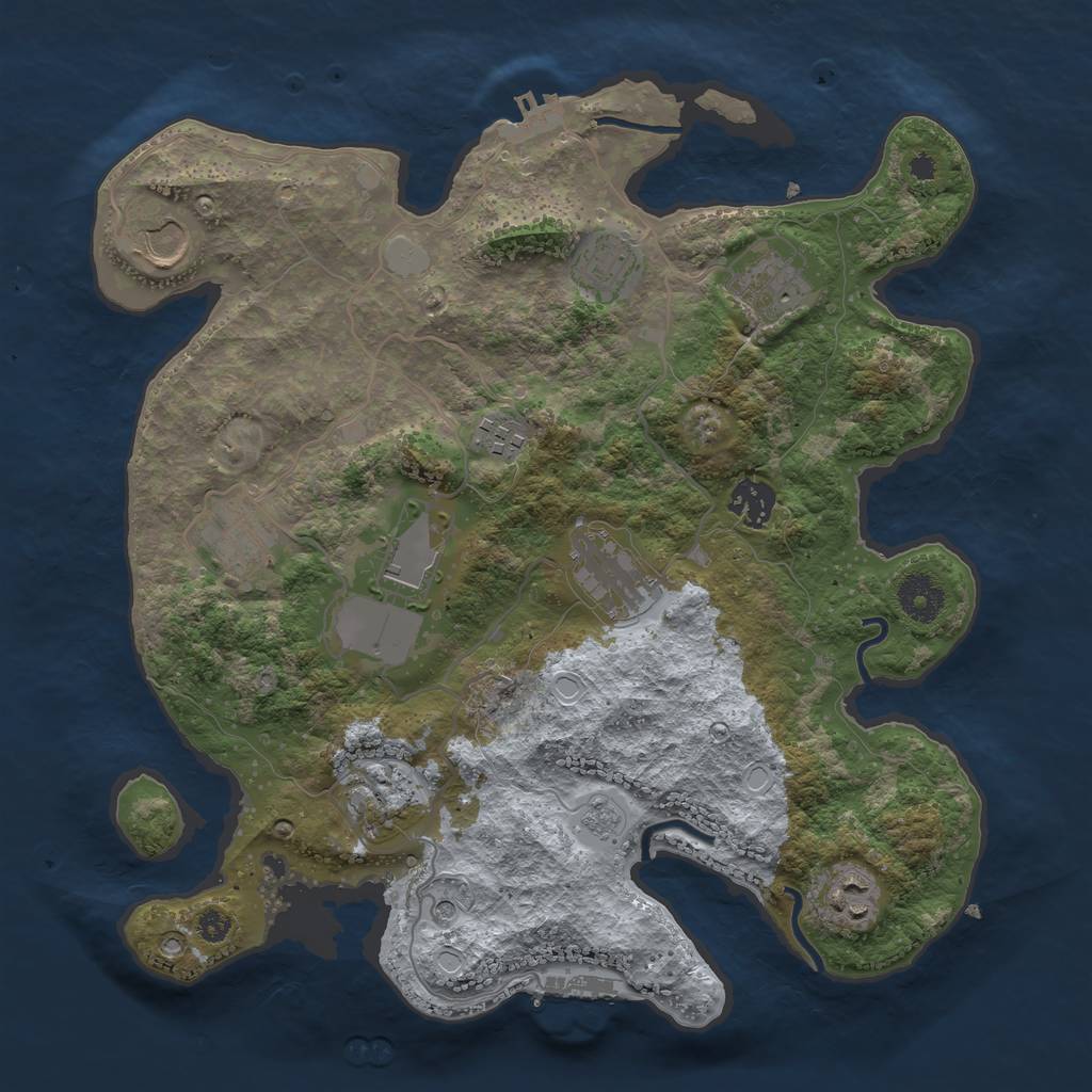 Rust Map: Procedural Map, Size: 3500, Seed: 1928928892, 19 Monuments