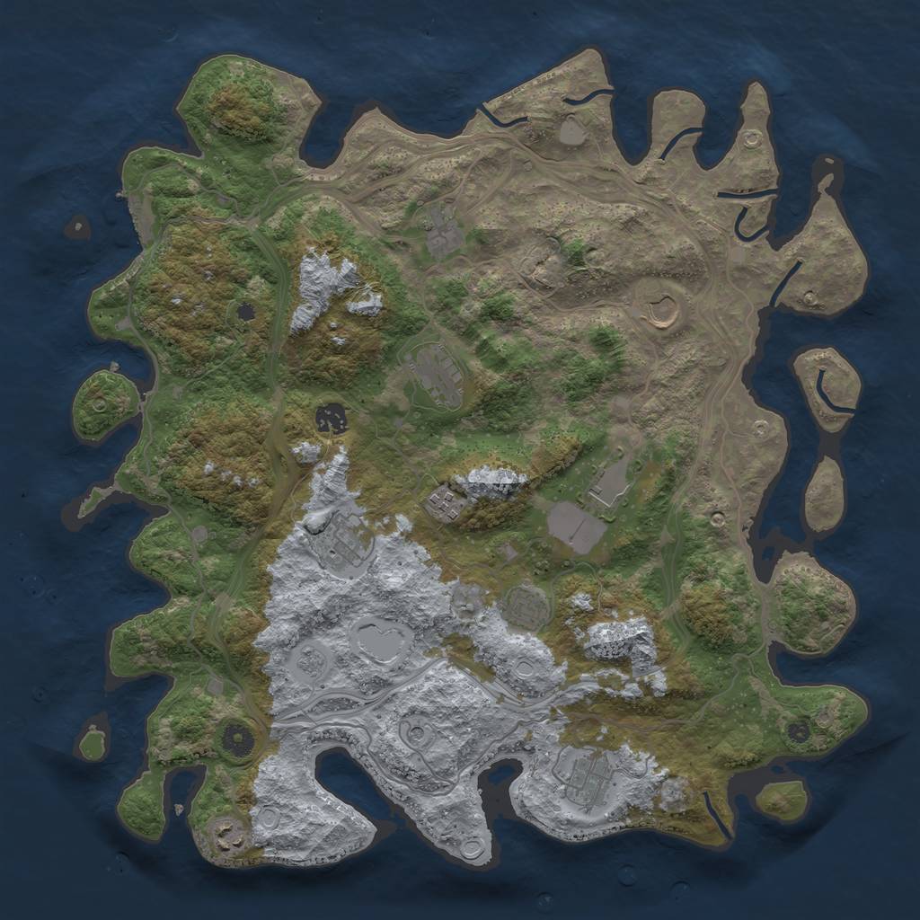 Rust Map: Procedural Map, Size: 4250, Seed: 1719227503, 18 Monuments