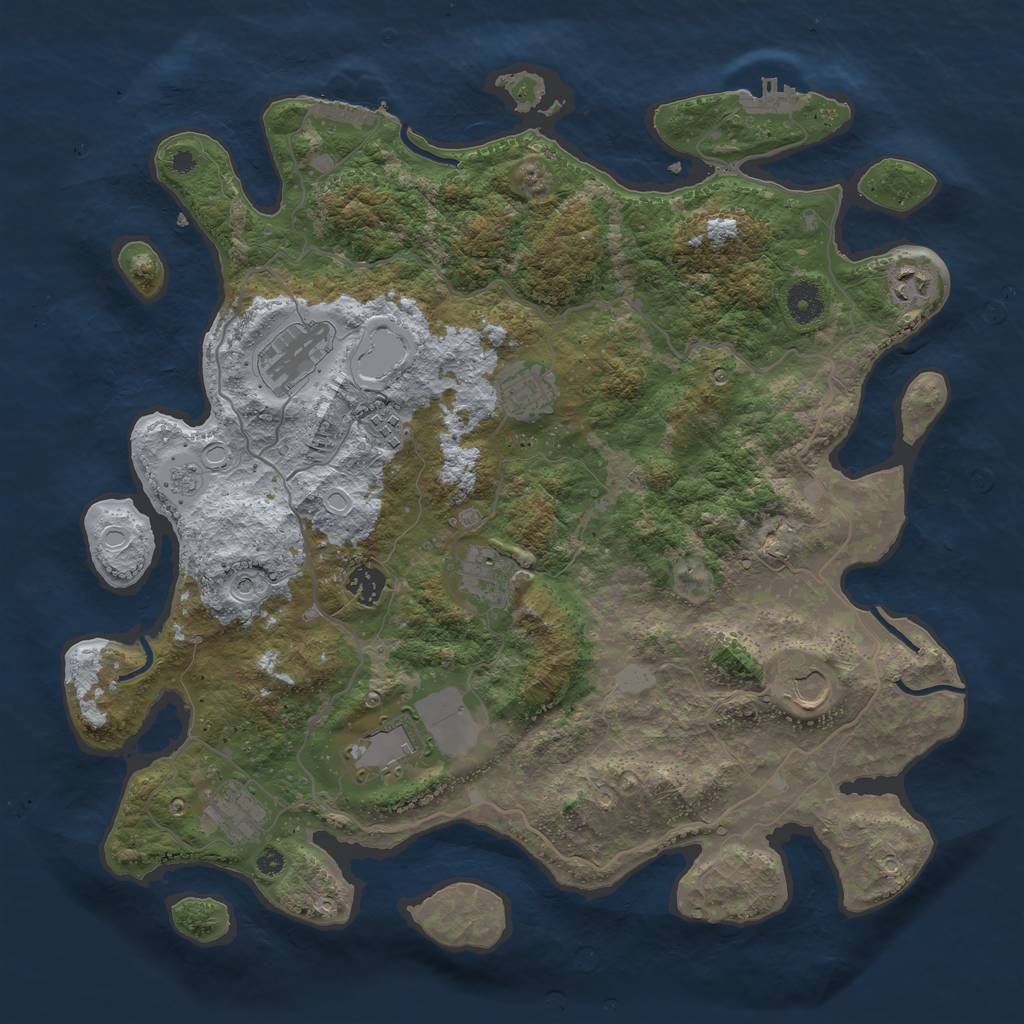 Rust Map: Procedural Map, Size: 4000, Seed: 111903928, 18 Monuments