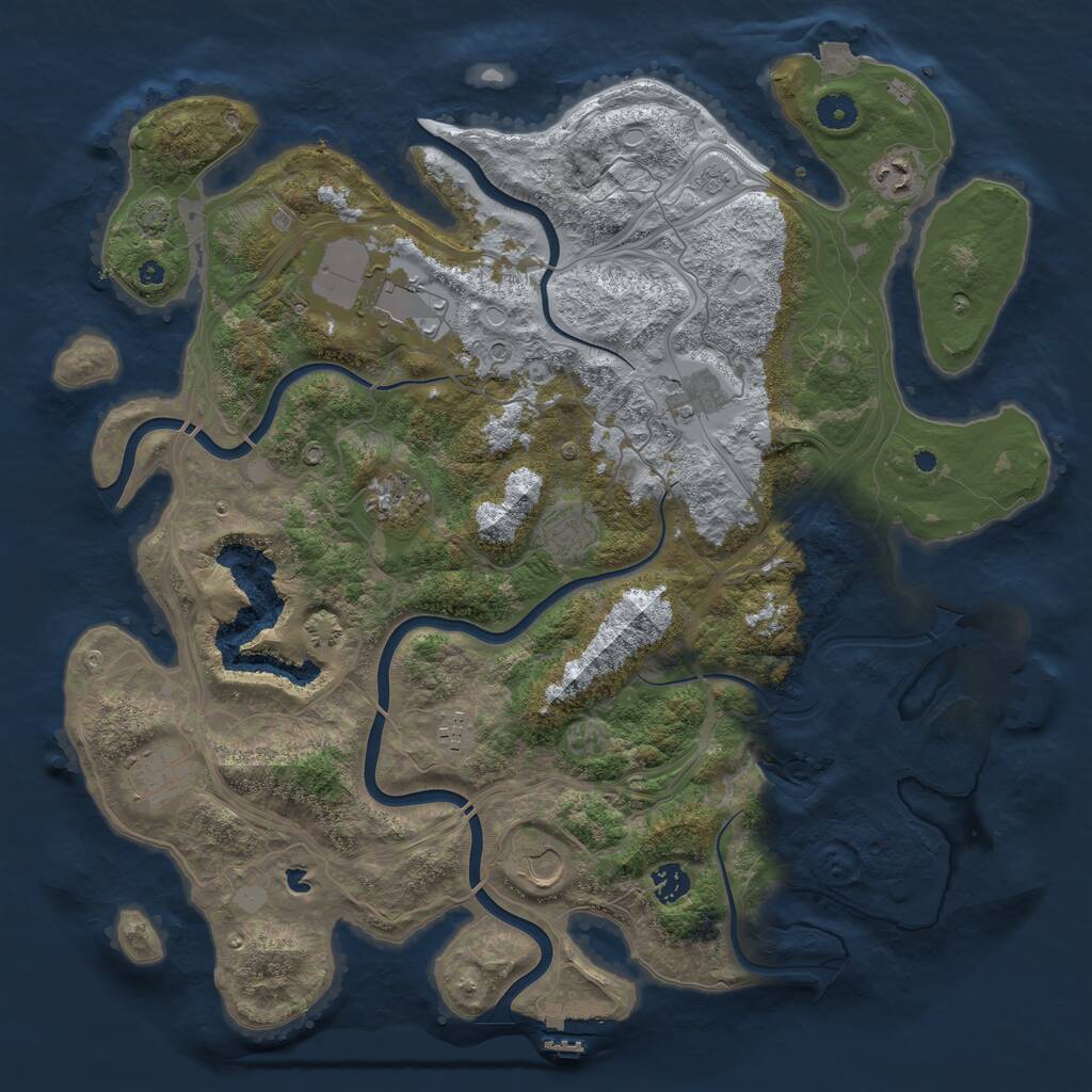 Rust Map: Procedural Map, Size: 4250, Seed: 493422, 15 Monuments