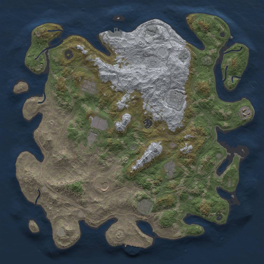 Rust Map: Procedural Map, Size: 4250, Seed: 493422, 18 Monuments