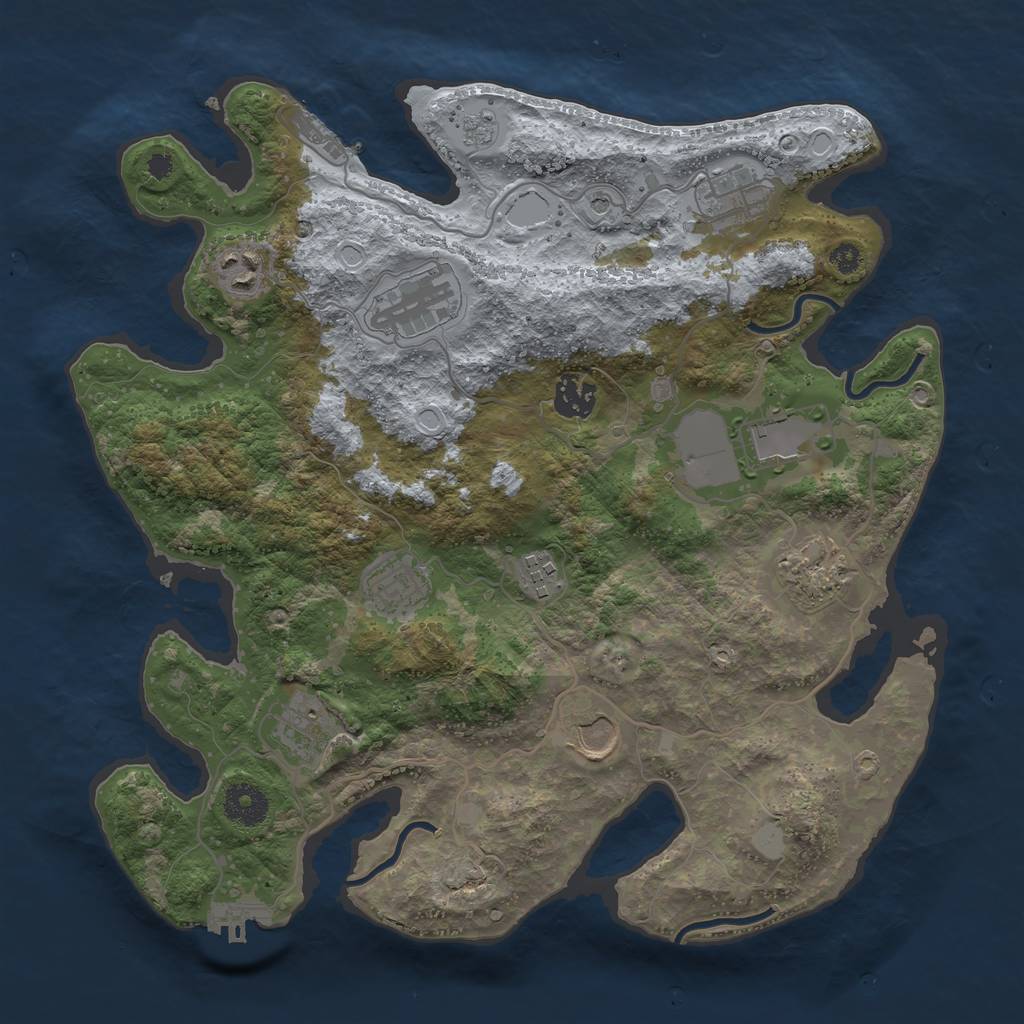 Rust Map: Procedural Map, Size: 3500, Seed: 26178933, 19 Monuments