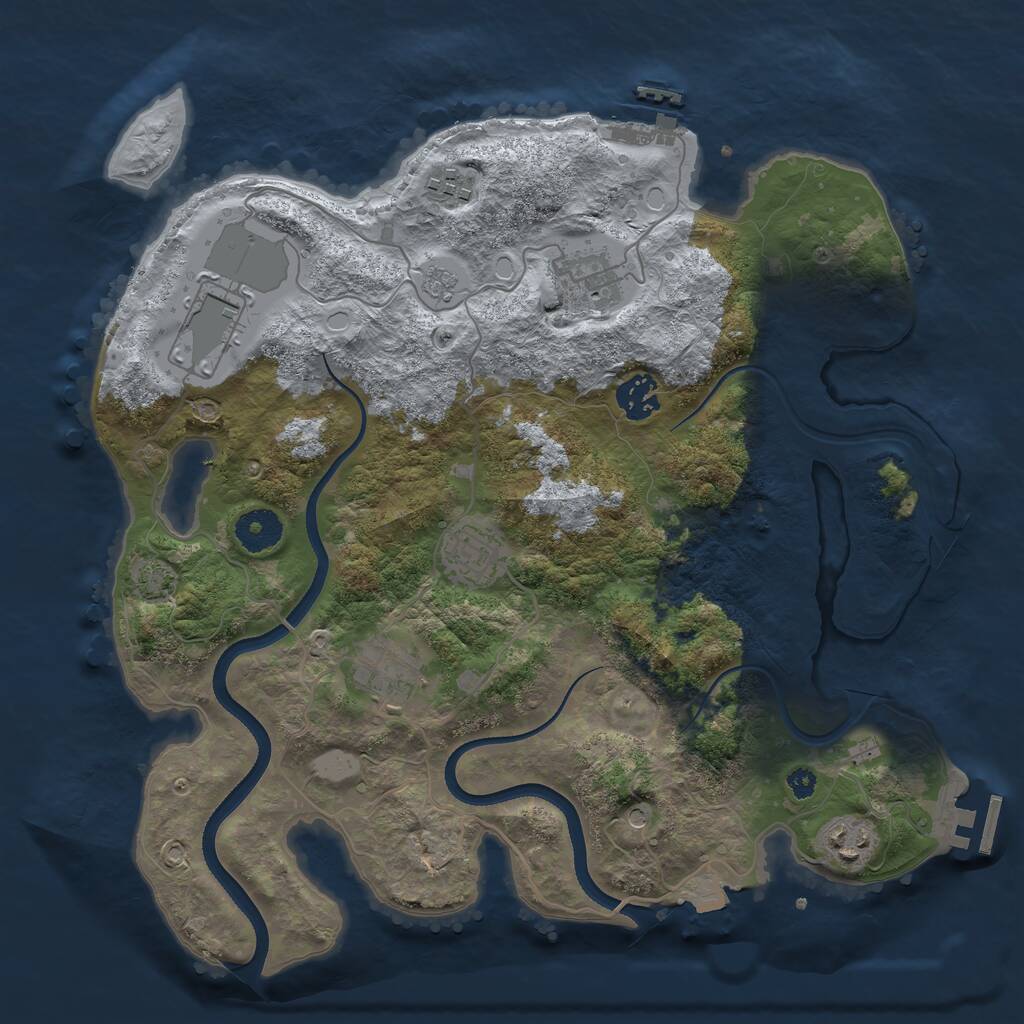 Rust Map: Procedural Map, Size: 3500, Seed: 325423655, 13 Monuments